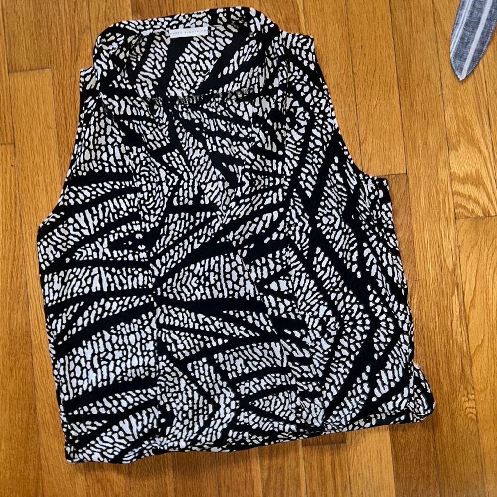 Black and white tank top colored blouse